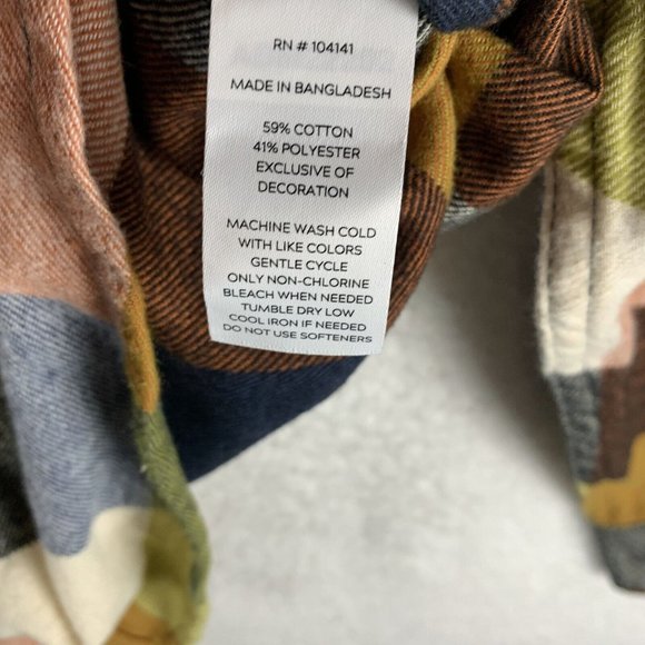 Alpine Design Shirt Men's Medium Multicolor Plaid Cotton Flannel Button-Up 7002 - Picture 4 of 8